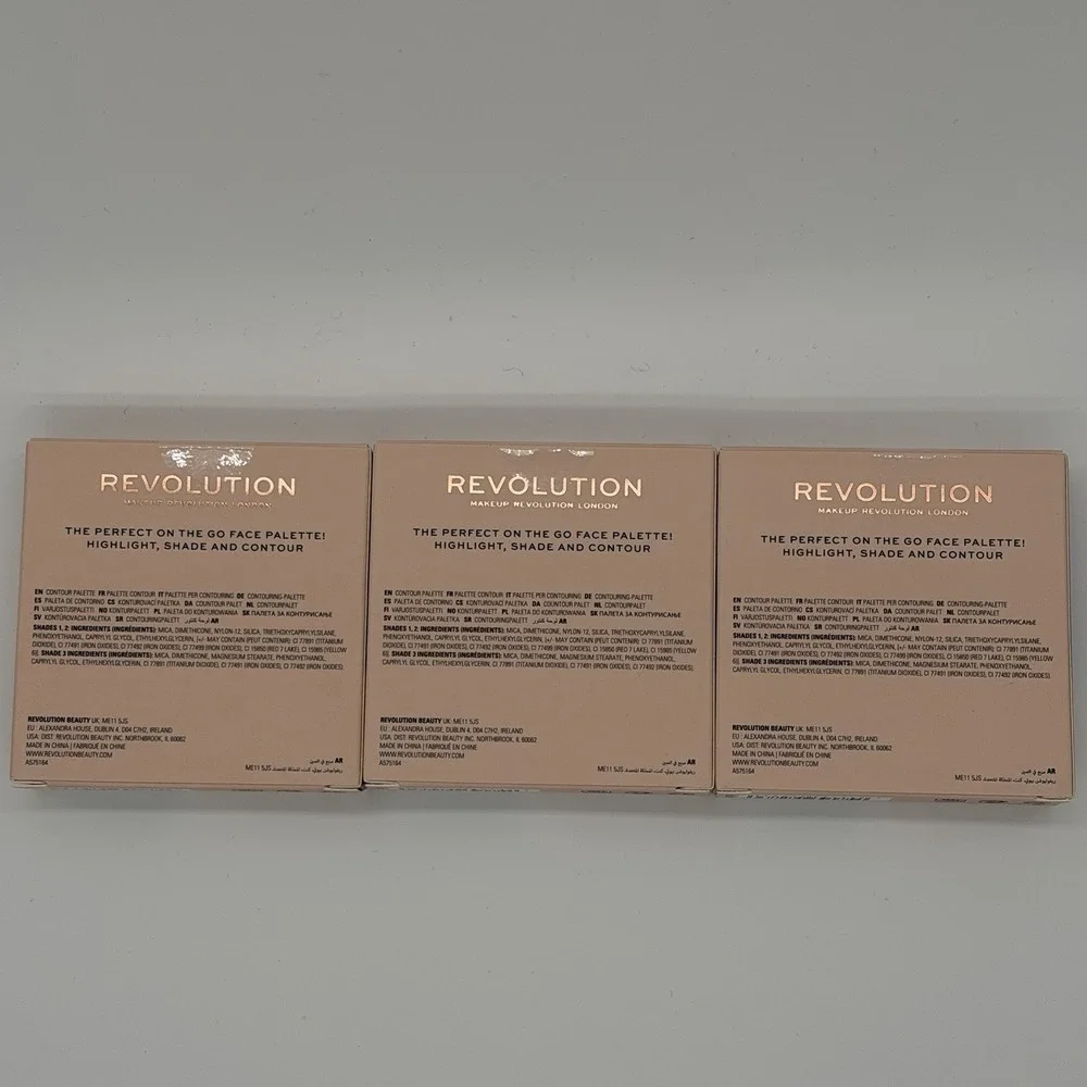 Lot of (3) Revolution Contour Powder Compacts LIGHT New In Box SEALED